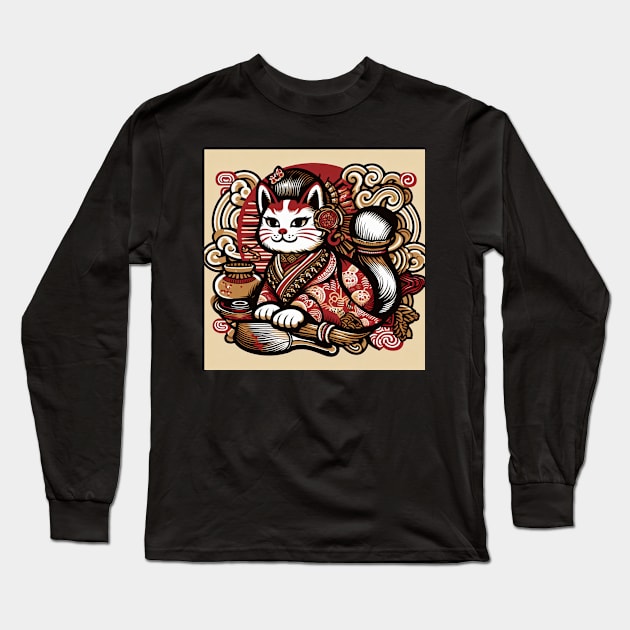 Japan Oni NekoTensi Long Sleeve T-Shirt by Pokoyo.mans@gmail.com